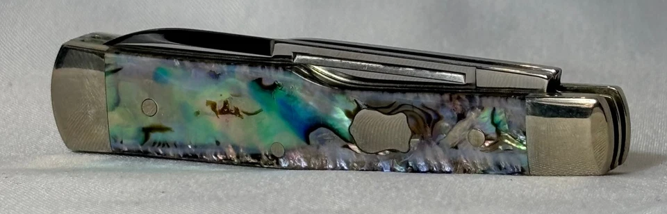 2003-2007 Case Bros Knife Small Gunstock 8215 3 Folding Blades Paua Shell Scales - Image 3 of 4