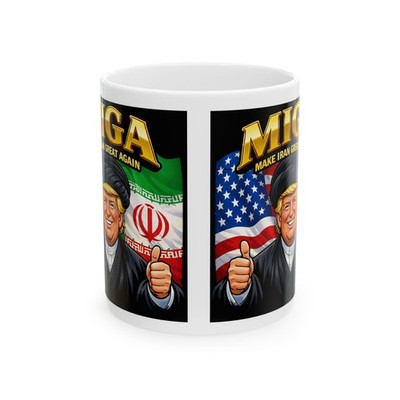 Funny Trump Iranian Flag Mug Make Iran Great Again MIGA Ceramic Mug Coffee Cup 