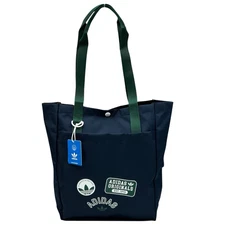ADIDAS Originals Simple Canvas Tote Shoulder Bag 15X14X4" Navy Blue Green