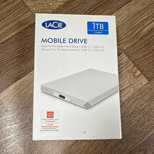 LaCie Mobile Drive 1TB 2.5in External HDD USB-C/USB 3.0 USB-Powered Silver