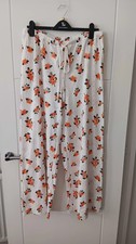 ASOS Women's Wide-Leg Cotton Trousers With Orange Print Design. Size 12/14