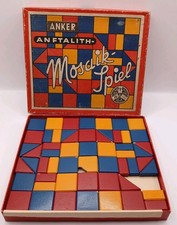 Super seltener Anker Steinbaukasten Anftalith- Mosaik-Spiel um 1900 RARITÄT