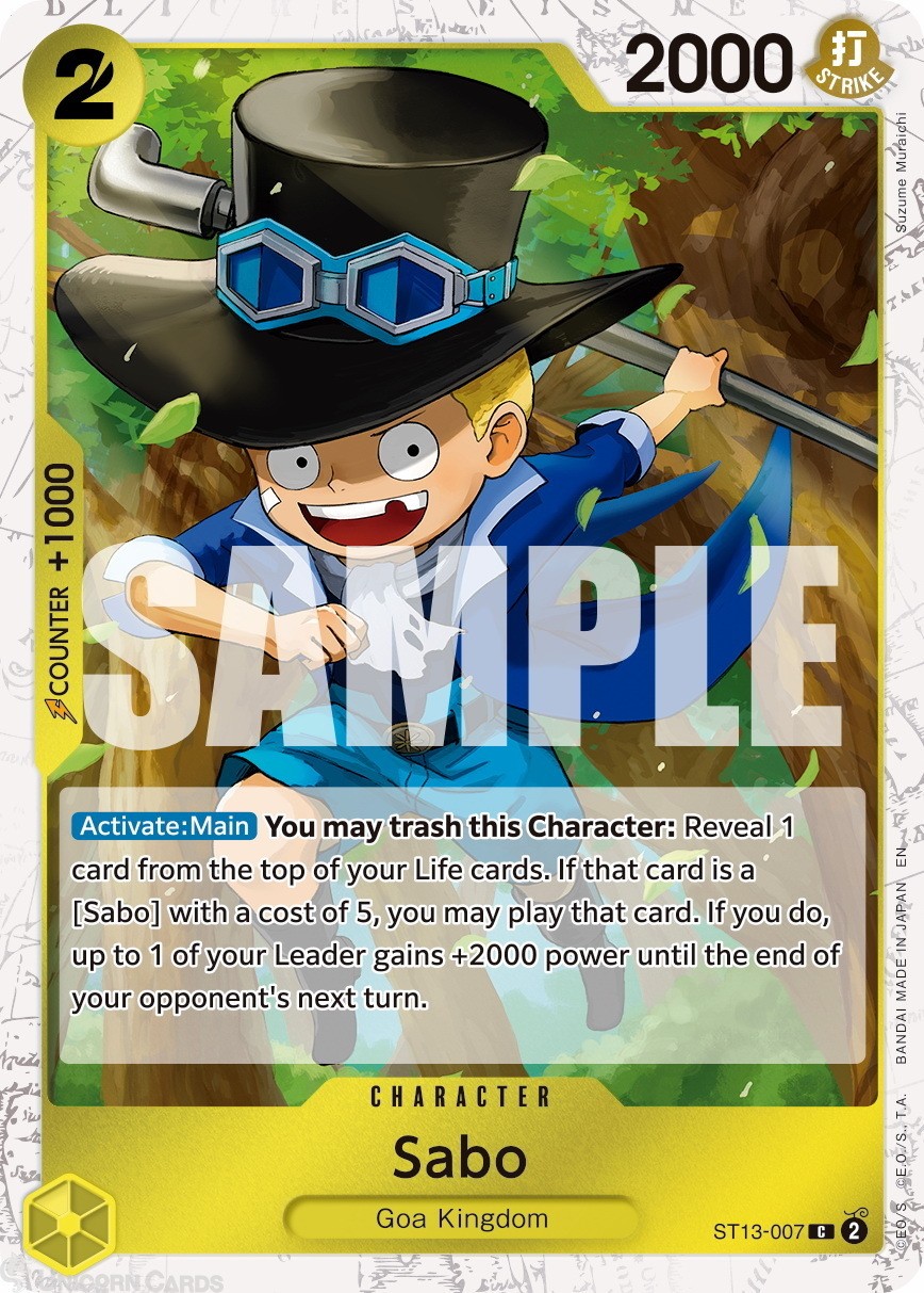 ST13-007 Sabo : Common Pirate Foil English One Piece TCG Card : PRB02: One Piece