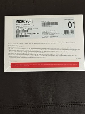 Microsoft Windows 8.1  Pro, 64 Bit, Deutsch mit DVD und  MwSt Rechnung