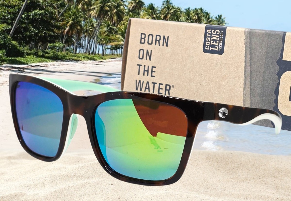 COSTA DEL MAR shiny tortoise/green mirror PANGA polarized 580P