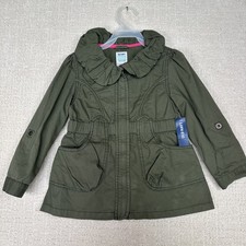 Old Navy Girl's Military Twill Coat Jacket Green 4T. New With Tags