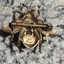 Vintage Coro Signed 925 Sterling Silver Bee Brooch.