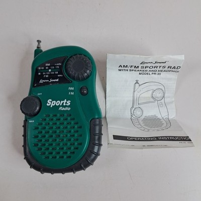 Vintage Lenoxx Sound AM/FM Sports Radio Handheld Portable Belt Clip PR-35M WORKS