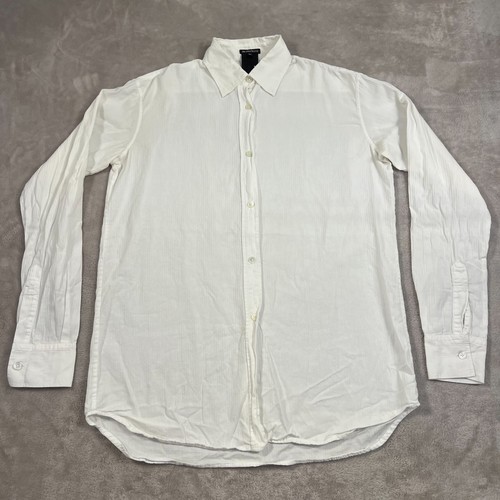 Ann Demeulemeester, Ann Demeulemeester Shirt Mens Size 34 White Striped Button Long Sleeve Vintage