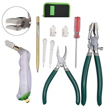 9Pcs Heavy Duty Glass Cutter Tool, Glass Cutting Kit, Glass Running Breaking ...