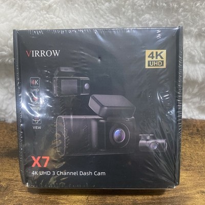 Virrow Dash Cam Front Rear and Inside: 3 Channel 4K Dash Camera Free 64GB Card