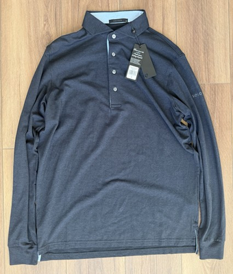 #ad Greyson Apache II Polo Mens M Shepherd Long Sleeve Pima Cotton Blend Quick Dry $49.88