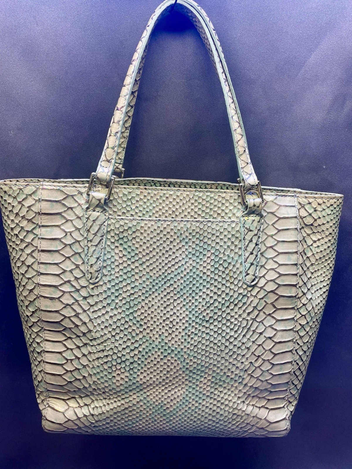 Brahmin Harrison Carryall Opal Seville Python Lea… - image 13