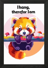 Red Panda Hanging Illustration Framed Wall Art Poster Canvas Print Picture