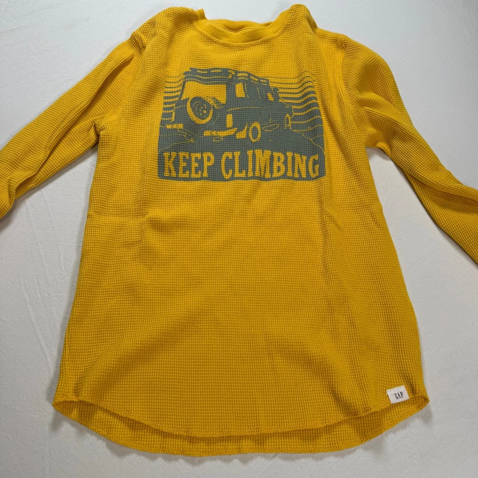 Детская тепловая рубашка с длинным рукавом GAP для мальчиков L желтая Keep Climbing - Изображение 3 из 3