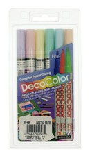 200-6B Decocolor Fine Point Paint Marker Set, Pastel Colors, 6pc Set