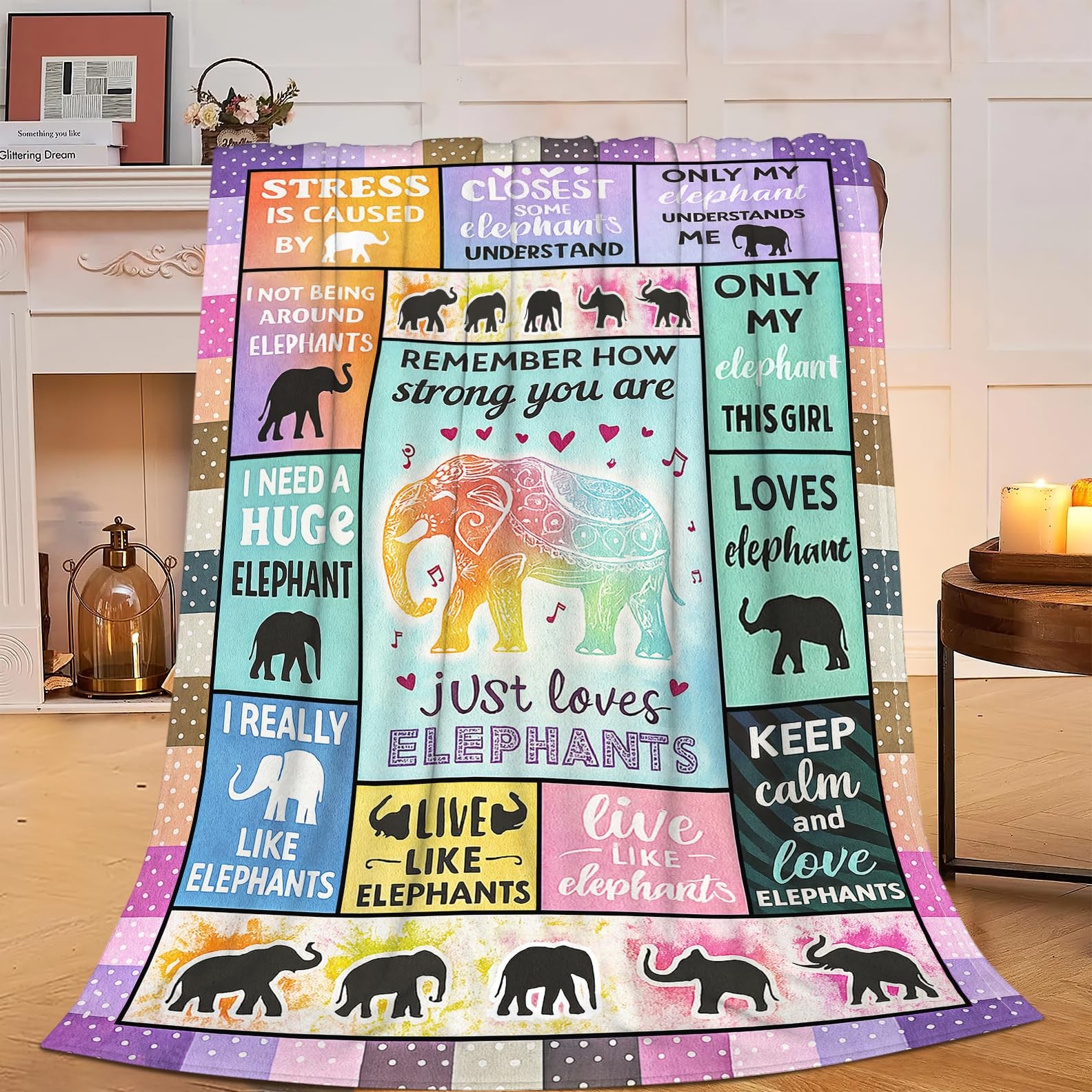 Elephants Gifts For Girls Women Throw Blanket Soft Warm Cozy