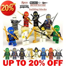 8PCS MINIFIGURE NINJAGO MASTER SENSEI WU NINJA LLOYD BUILDING BLOCKS TOY DIY HOT