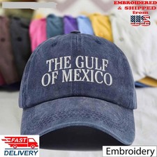 Embroidered The Gulf of Mexico Hats, Embroidery Baseball Washed Hat