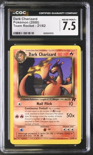 CGC 7.5 Dark Charizard 2000 Team Rocket 21/82 Pokemon Card