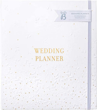 Wedding Planner - Beautiful White & Gold Spiral-Bound Wedding Organiser with 6 T