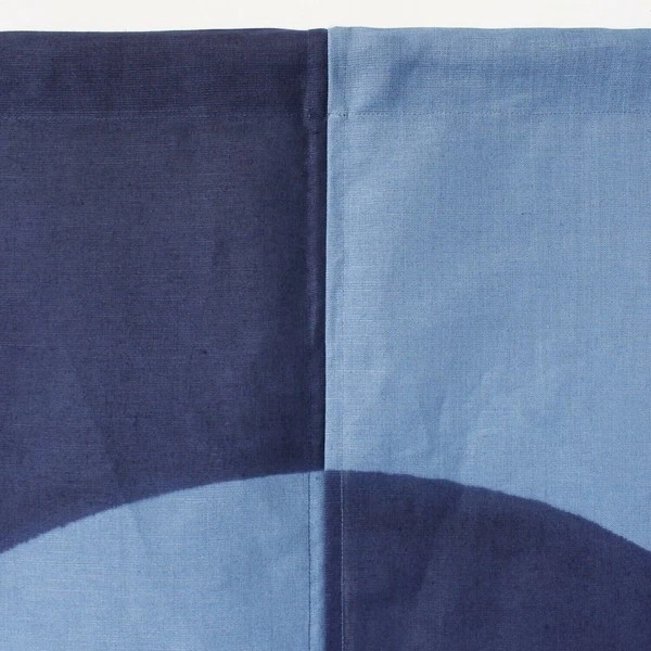 JAPAN MADE Japanese Traditional Handmade Linen Noren Curtain -  Indigo Circle - Image 2 of 4