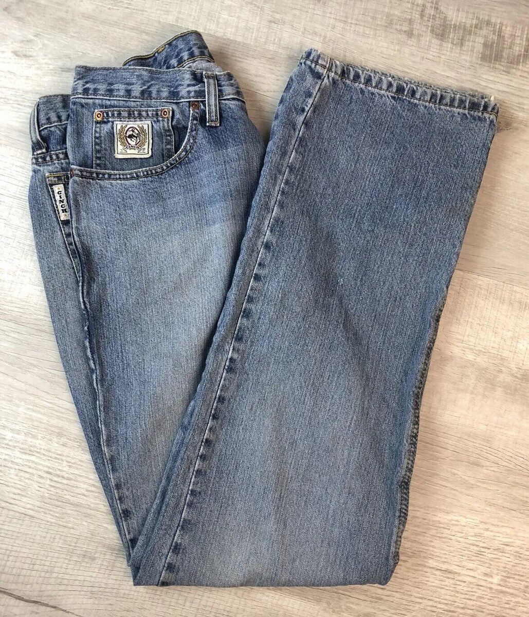 ficce jeans チキチキマシン猛レース ケンケン スタジャン 90s Cinch Jeans Distressed Straight Leg Vintage Y2K Equestrian