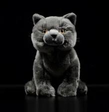 11" / 28cm Soft Gray Shorthair Cat Plush Toy Stuffed Animal  Doll Kids Gift