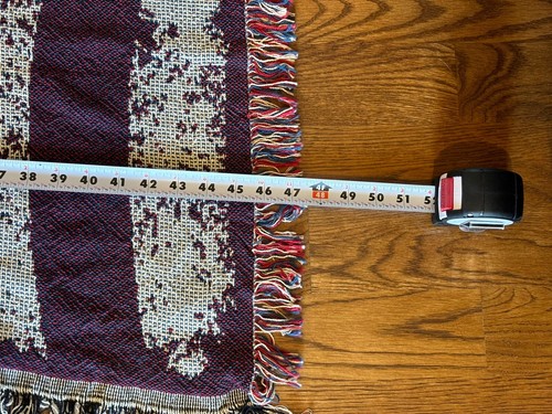Vintage American Flag Tapestry Throw Blanket Made in the USA 62" x 47"! - Picture 11 of 12