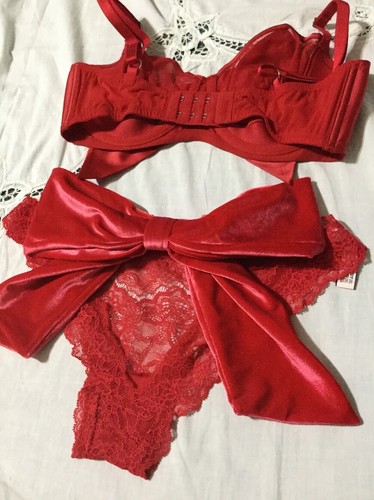 Victoria's Secret Balconette-BH ungefüttert Satin Schleife ouvert Set 32DD M L - Bild 5 von 8