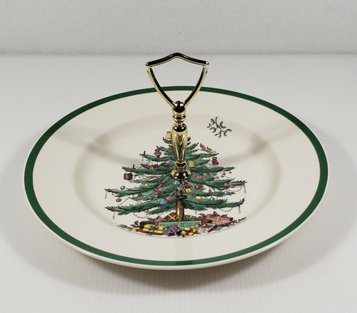 SPODE ÁRBOL DE NAVIDAD ANFITRIONA / BANDEJA DE COSITOS PLATO PARA SERVIR 1 NIVEL