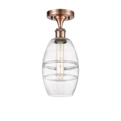 Innovations 516-1C Vaz 1Lt 6'' Semi-Flush, Copper/Clear - 516-1C-AC-G557-6CL