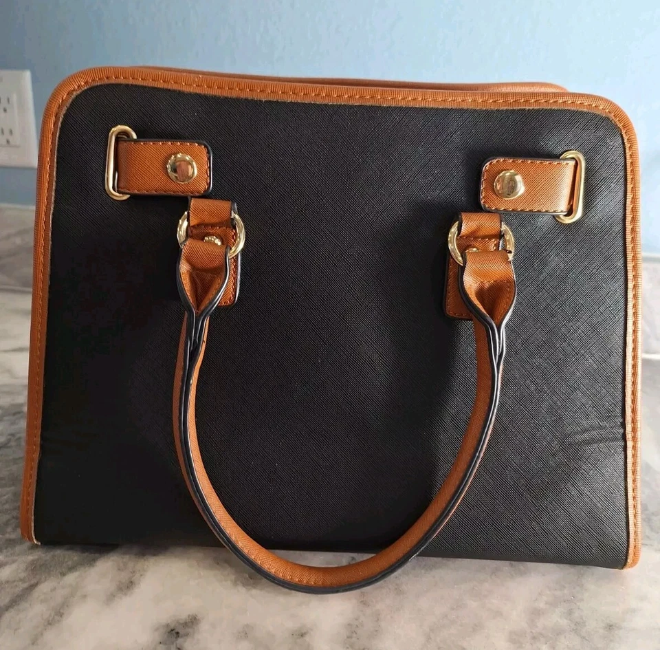 Dasein Brown/black Shoulder Or Handheld Gold Chain Hardware Handbag Beaut Medium - Image 3 of 4