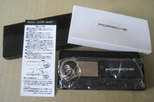 PORSCHE Novelty Black Leather/Stainless 4-stations Ring Key holder wz/Box Rare