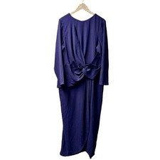 Dress the Population Naomi Long-Sleeve Twist Long Maxi Gown Purple 3X Plus Size