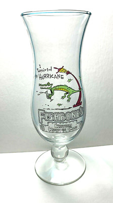 1980s Fishbone's Rhythm Kitchen Cafe Detroit MI Michigan Hurricane Beer Glass