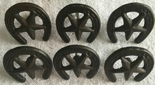 Set of 6 Rustic Western Star Horseshoe Cast Iron Drawer Pulls With Screws