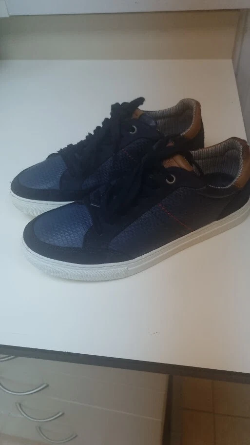 S. OLIVER Tenis Cuero Azul Marino Tostado Ribete Europeo Talla 40 Ajuste EE. UU. 8.5 9 UK 6.5 Foto 4 de 4