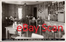 Arkansas Mountain Home Landmark Cafe Interior Cranfield Rd Hy 62 c1950s RPPC 15M