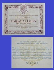 andorra 50 centrimos  pesetas  1936 / COPY