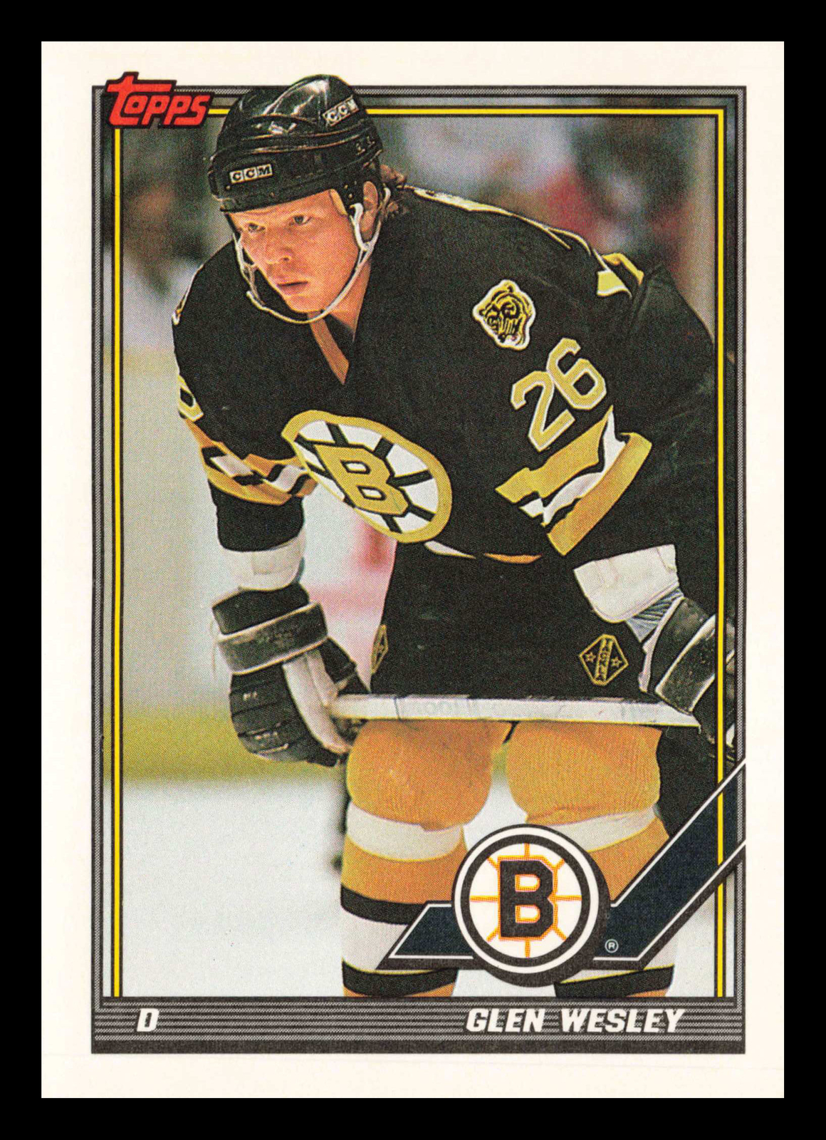 Glen Wesley #452 1991-92 Topps Boston Bruins