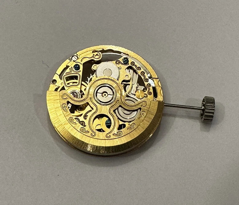 Nuevo Movimiento Reloj Esqueleto Gaviota Automático Chino Color Oro Amarillo CH2189G Foto 4 de 4