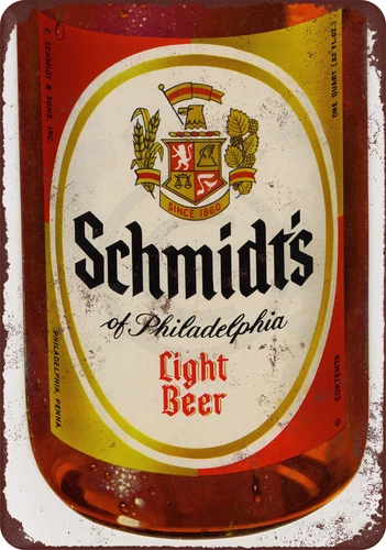 Schmidt's Light Beer Vintage LOOK Reproduction Metal Sign 8 x 12