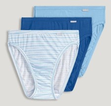 New Jockey Women's size 8 Underwear Elance Cotton French Cut 3 Pack Teal Blue