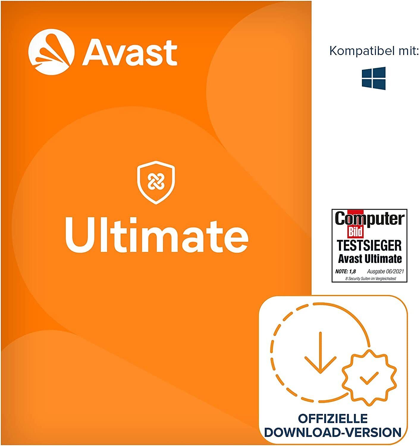 AVAST Ultimate 2023 10 Geräte 2 Jahre Mehrere Geräte Antivirus 2024