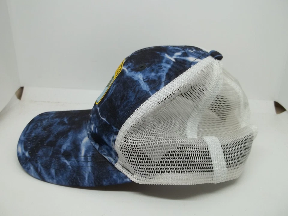 Gorra BASS Pesca Para Hombres Malla Bordada Snapback Azul Blanco de Paramount Foto 3 de 4