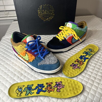 Nike  WHAT THE  GRATEFUL DEAD SB Johnny Kicks & The Remade Sneakers - SZ 10.5