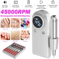 US 45000RPM Electric Nail File Drill Manicure Machine Pedicure Kit Rechargeable