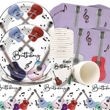 61PCS Music Party Decoration Set Paper Plates Cups Tablecloth Music Theme