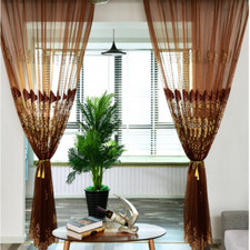 European Luxury Embroidery Lace Net Curtain Tulle Window Drape Bedroom A Panel